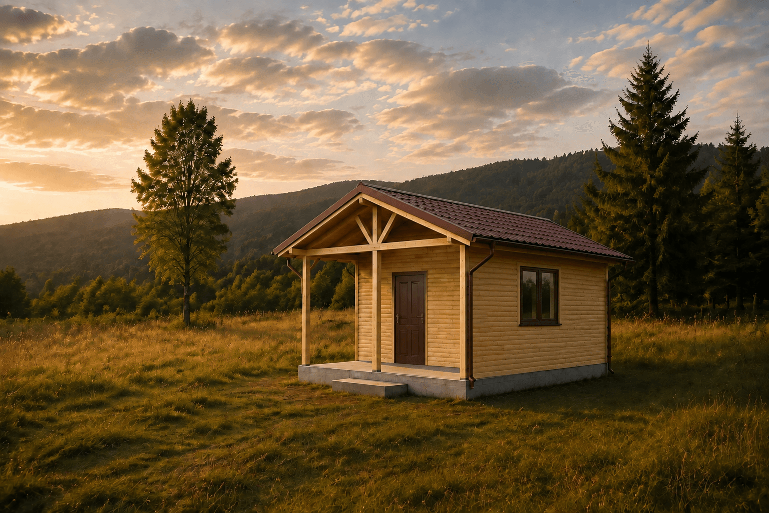 Model compact de cabană Duo finalizată pentru una sau două persoane